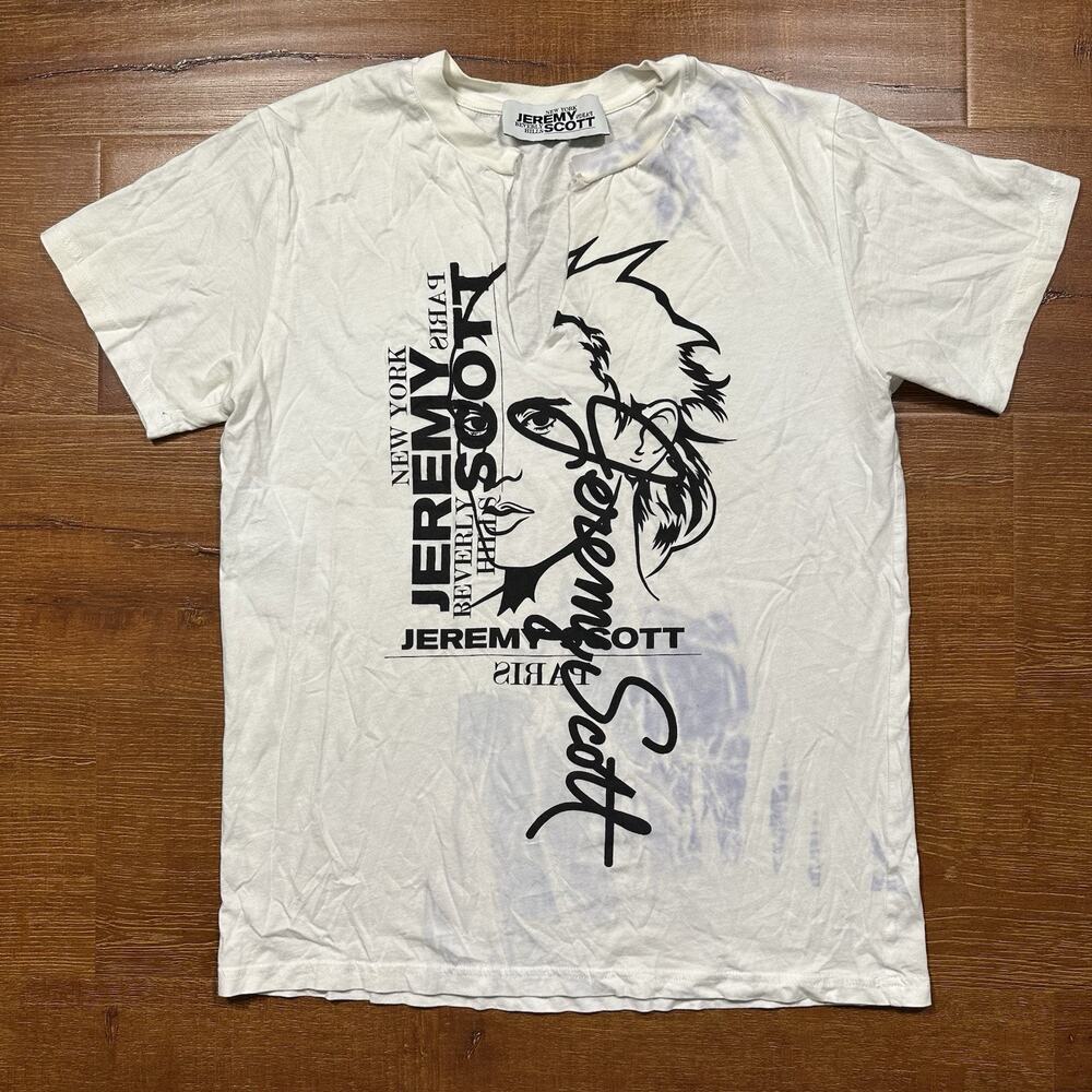 Jeremy Scott T Shirt Mens S White Short Sleeve Paris New York Beverly Hills NYC